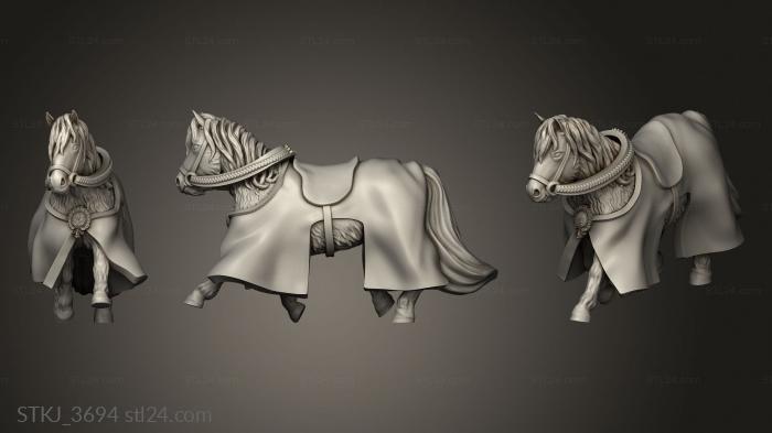 Animal figurines (Chapter halfling war pony, STKJ_3694) 3D models for cnc