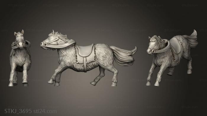 Animal figurines (Chapter halfling war pony, STKJ_3695) 3D models for cnc