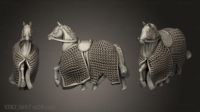 Animal figurines (Chapter Horses horse chainmail, STKJ_3697) 3D models for cnc