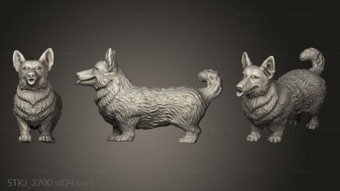 Animal figurines (corgi dog, STKJ_3700) 3D models for cnc