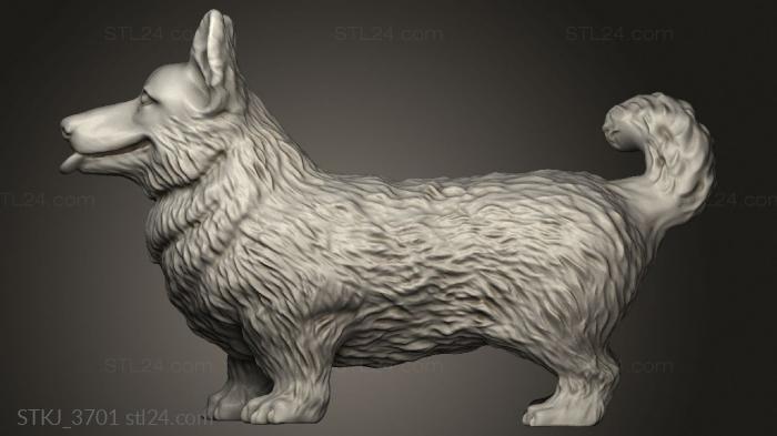 Animal figurines (corgi dog, STKJ_3701) 3D models for cnc