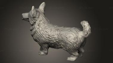 Animal figurines (corgi dog, STKJ_3701) 3D models for cnc