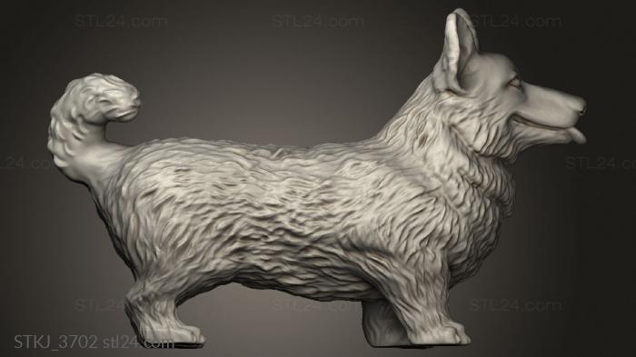 Animal figurines (corgi dog, STKJ_3702) 3D models for cnc