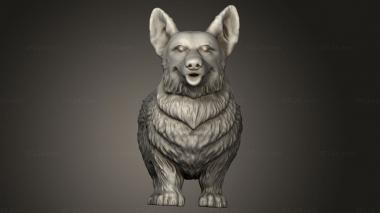 Animal figurines (corgi dog, STKJ_3702) 3D models for cnc