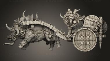 Animal figurines (chariot boar, STKJ_3705) 3D models for cnc