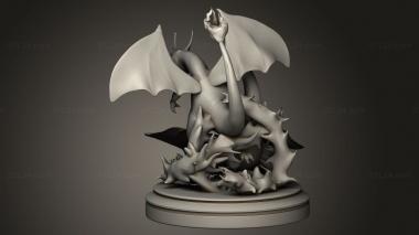 Animal figurines (Charizard Base, STKJ_3706) 3D models for cnc