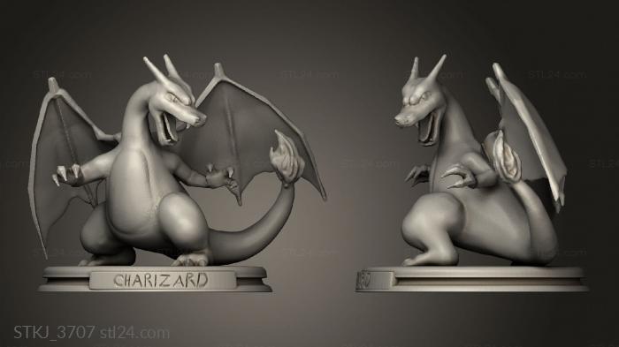 Animal figurines (charizard Kerberos Fi ae fcd adda remixed, STKJ_3707) 3D models for cnc