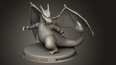 Animal figurines (charizard Kerberos Fi ae fcd adda remixed, STKJ_3707) 3D models for cnc