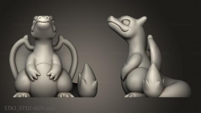 Animal figurines (Charizard, STKJ_3710) 3D models for cnc