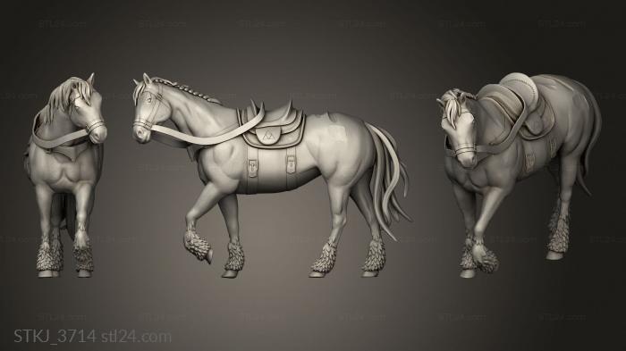 Animal figurines (Cheval corps avant, STKJ_3714) 3D models for cnc