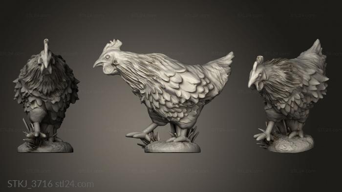 Animal figurines (Chicken Coop and Chickens, STKJ_3716) 3D models for cnc