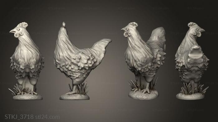 Animal figurines (Chicken Coop and Chickens, STKJ_3718) 3D models for cnc