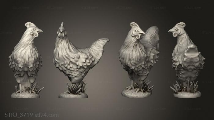 Animal figurines (Chicken Coop and Chickens, STKJ_3719) 3D models for cnc