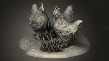 Animal figurines (Chicken Coop and Chickens, STKJ_3721) 3D models for cnc