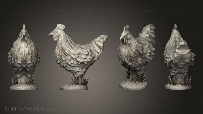 Animal figurines (Chicken Coop and Chickens, STKJ_3724) 3D models for cnc