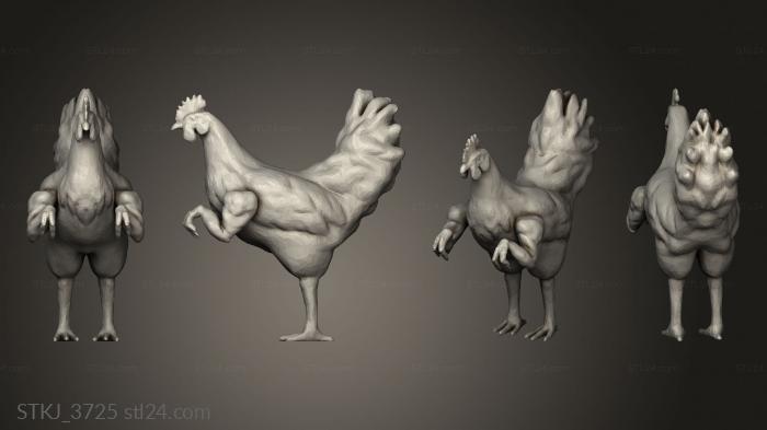 Статуэтки животных (Цыпленок Power Chicken, STKJ_3725) 3D модель для ЧПУ станка