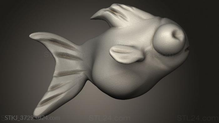 Animal figurines (Chunky Humans Characters Monk Bob Salot fishbig, STKJ_3729) 3D models for cnc