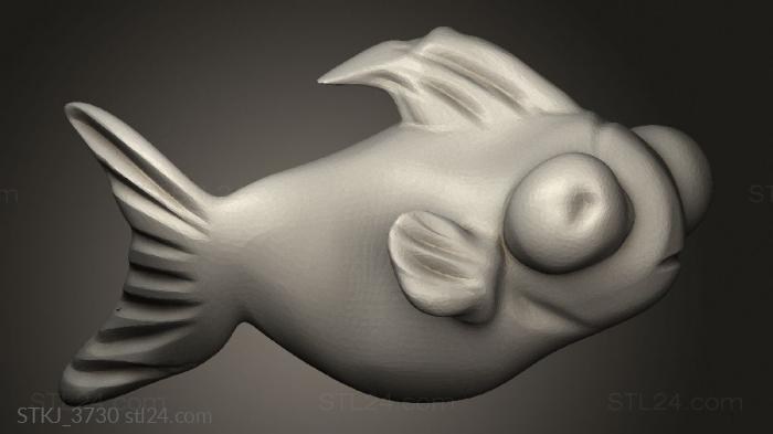 Animal figurines (Chunky Humans Characters Monk Bob Salot fishsmall, STKJ_3730) 3D models for cnc