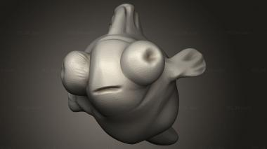 Animal figurines (Chunky Humans Characters Monk Bob Salot fishsmall, STKJ_3730) 3D models for cnc