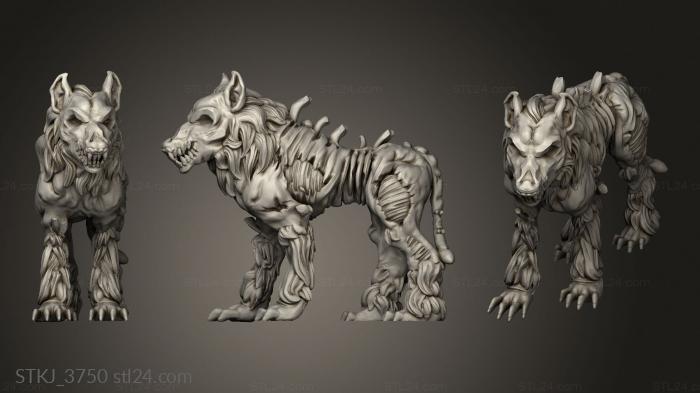 Animal figurines (Shadow Reborn Hellhounds, STKJ_3750) 3D models for cnc