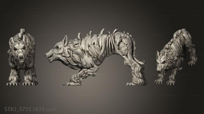 Animal figurines (Shadow Reborn Hellhounds, STKJ_3751) 3D models for cnc