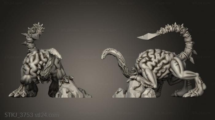 Animal figurines (The Lost Cave Cerebrum Hound, STKJ_3753) 3D models for cnc