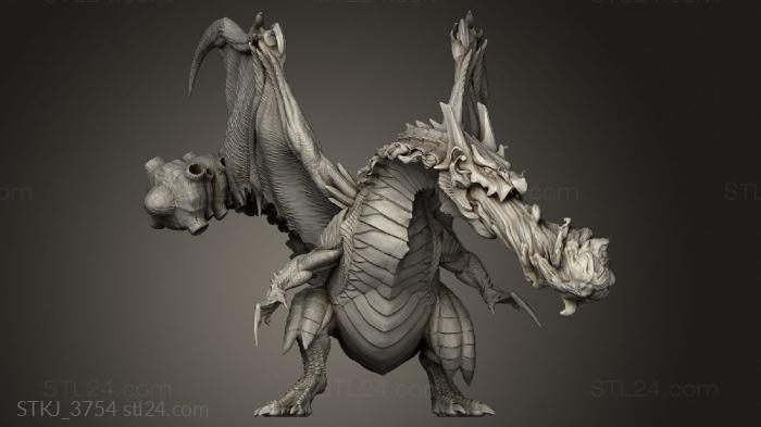 Animal figurines (Colossal Inferno Drake, STKJ_3754) 3D models for cnc