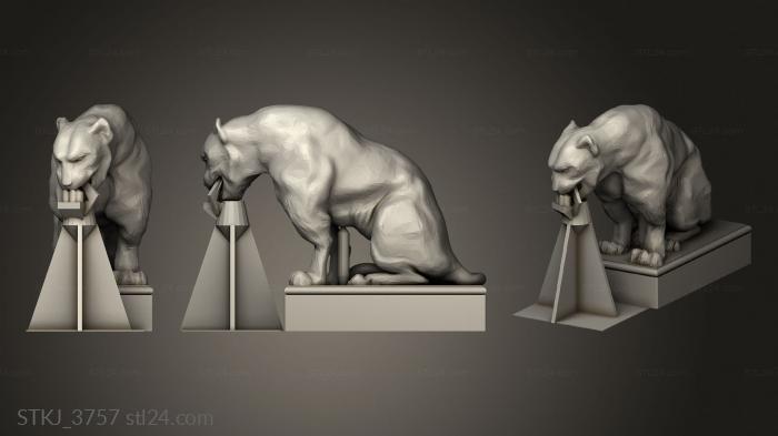 Animal figurines (CourtHouse Panter, STKJ_3757) 3D models for cnc