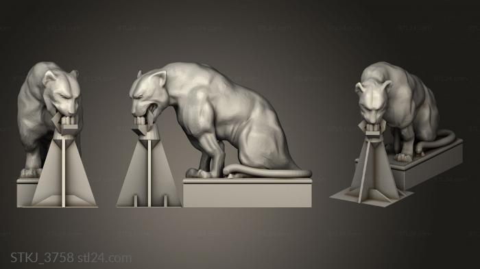 Animal figurines (Court House Panther, STKJ_3758) 3D models for cnc