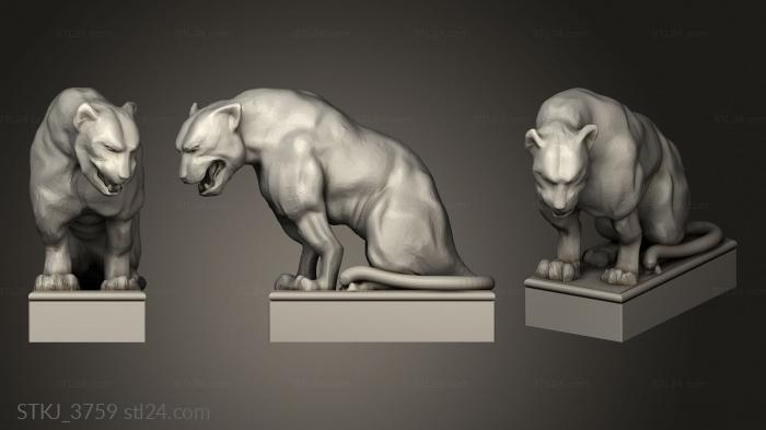 Animal figurines (Court House panthere, STKJ_3759) 3D models for cnc