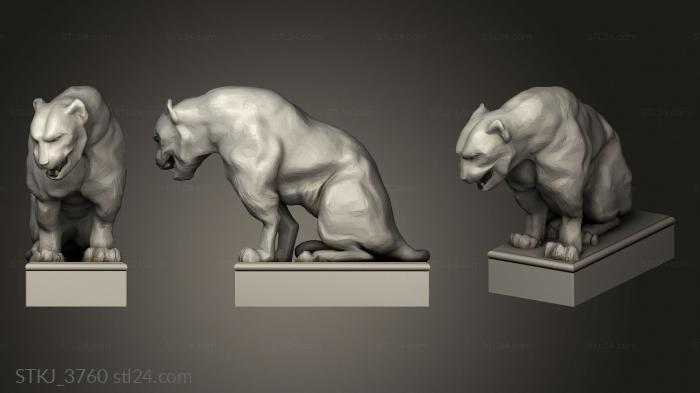 Animal figurines (Court House panthere, STKJ_3760) 3D models for cnc