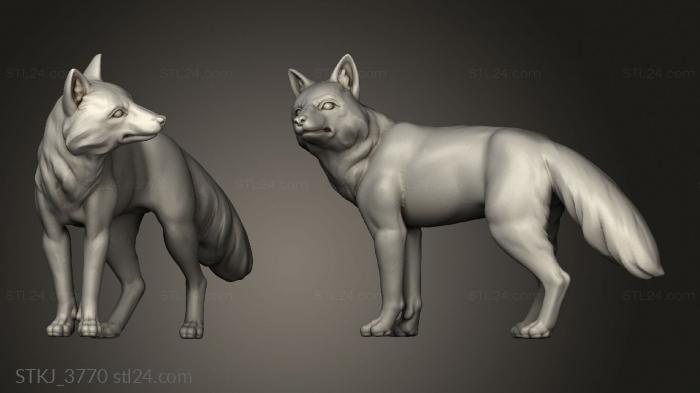 Animal figurines (Red Foxes Fox, STKJ_3770) 3D models for cnc