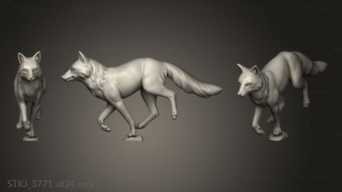 Animal figurines (Red Foxes Fox, STKJ_3771) 3D models for cnc