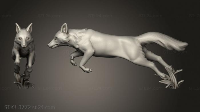 Animal figurines (Red Foxes Fox, STKJ_3772) 3D models for cnc