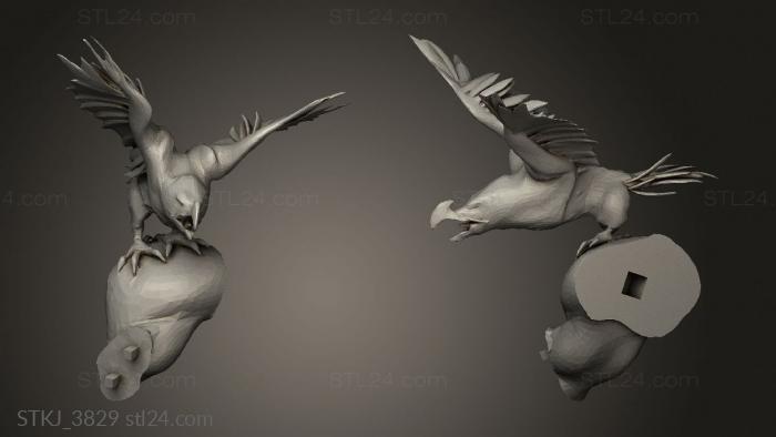 Animal figurines (Darksiders Death Christian Justamante Jacobs with Crow, STKJ_3829) 3D models for cnc