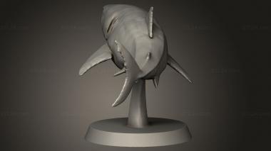 Animal figurines (Deep Waters Sharks shark, STKJ_3839) 3D models for cnc