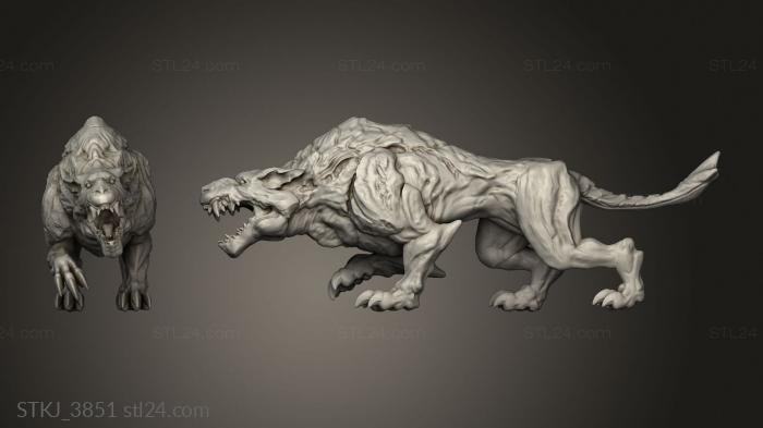 Animal figurines (Demonic Feast Hellhound, STKJ_3851) 3D models for cnc