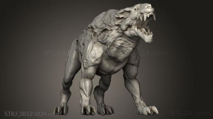 Animal figurines (Demonic Feast Hellhound, STKJ_3852) 3D models for cnc