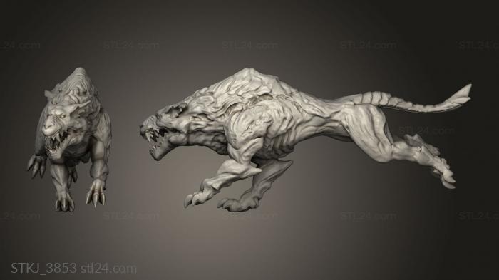 Animal figurines (Demonic Feast Hellhound, STKJ_3853) 3D models for cnc