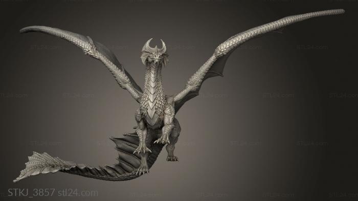 Animal figurines (Desert Brass Dragon, STKJ_3857) 3D models for cnc