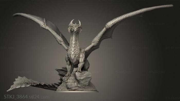 Animal figurines (Desert Brass Dragon, STKJ_3864) 3D models for cnc