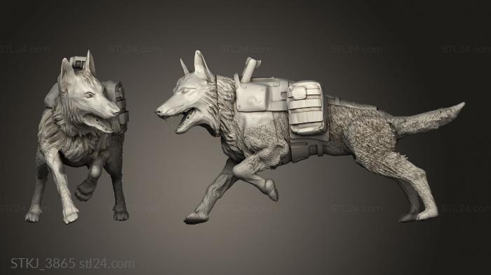 Animal figurines (DESERT SAS Attack Dog, STKJ_3865) 3D models for cnc