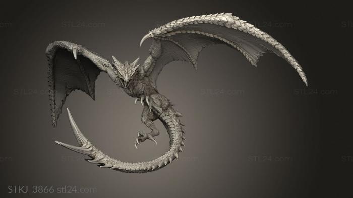 Animal figurines (Desert Wyvern, STKJ_3866) 3D models for cnc