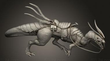 Animal figurines (Dilophosaurus feroce Lord The attack saddle, STKJ_3871) 3D models for cnc