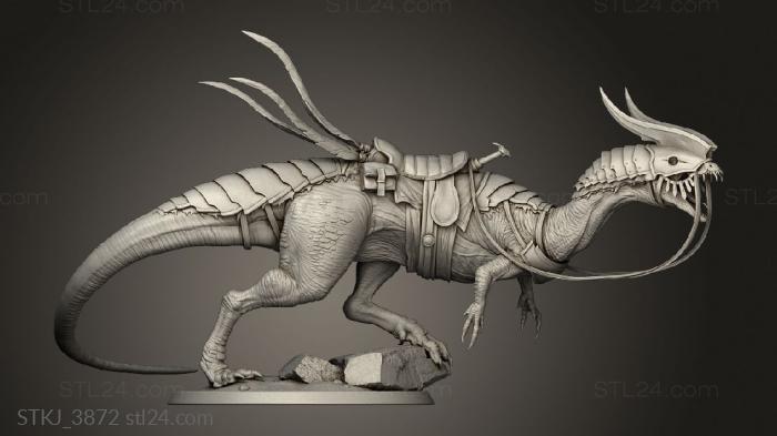 Animal figurines (Dilophosaurus feroce Lord The attack saddle, STKJ_3872) 3D models for cnc