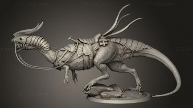 Animal figurines (Dilophosaurus feroce Lord The attack saddle, STKJ_3872) 3D models for cnc