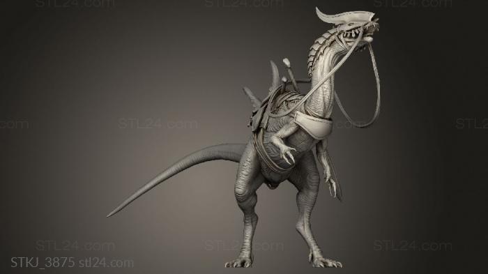 Animal figurines (Dilophosaurus Lord The saddle, STKJ_3875) 3D models for cnc