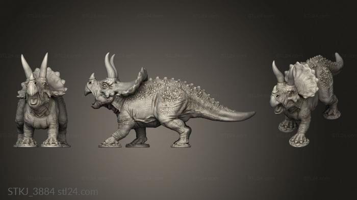 Animal figurines (Dinos Dino Triceratops, STKJ_3884) 3D models for cnc