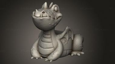 Animal figurines (Dinos Dragons, STKJ_3887) 3D models for cnc