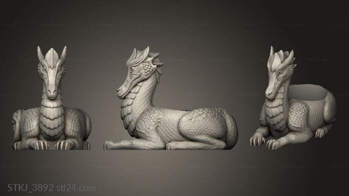 Animal figurines (Dinos Dragons, STKJ_3892) 3D models for cnc